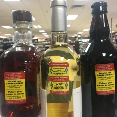 yellow labels on alcohol